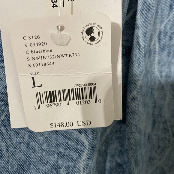 Free people native youth vest and jeans L NWT 100 cotton lightweight set - Picture 14 of 16